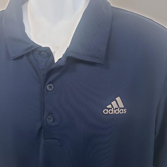 ADIDAS GOLF Men's Large L Sport Collar Polo, Lightweight Henley Shirt Logo /A184 - Picture 2 of 5